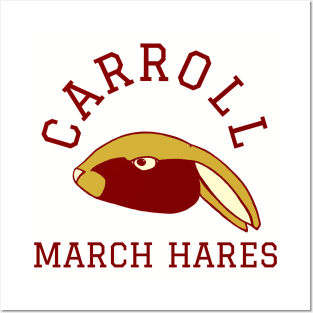 Carroll March Hares sports logo with hare Posters and Art